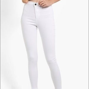 Topshop Moto Joni white skinny jeans